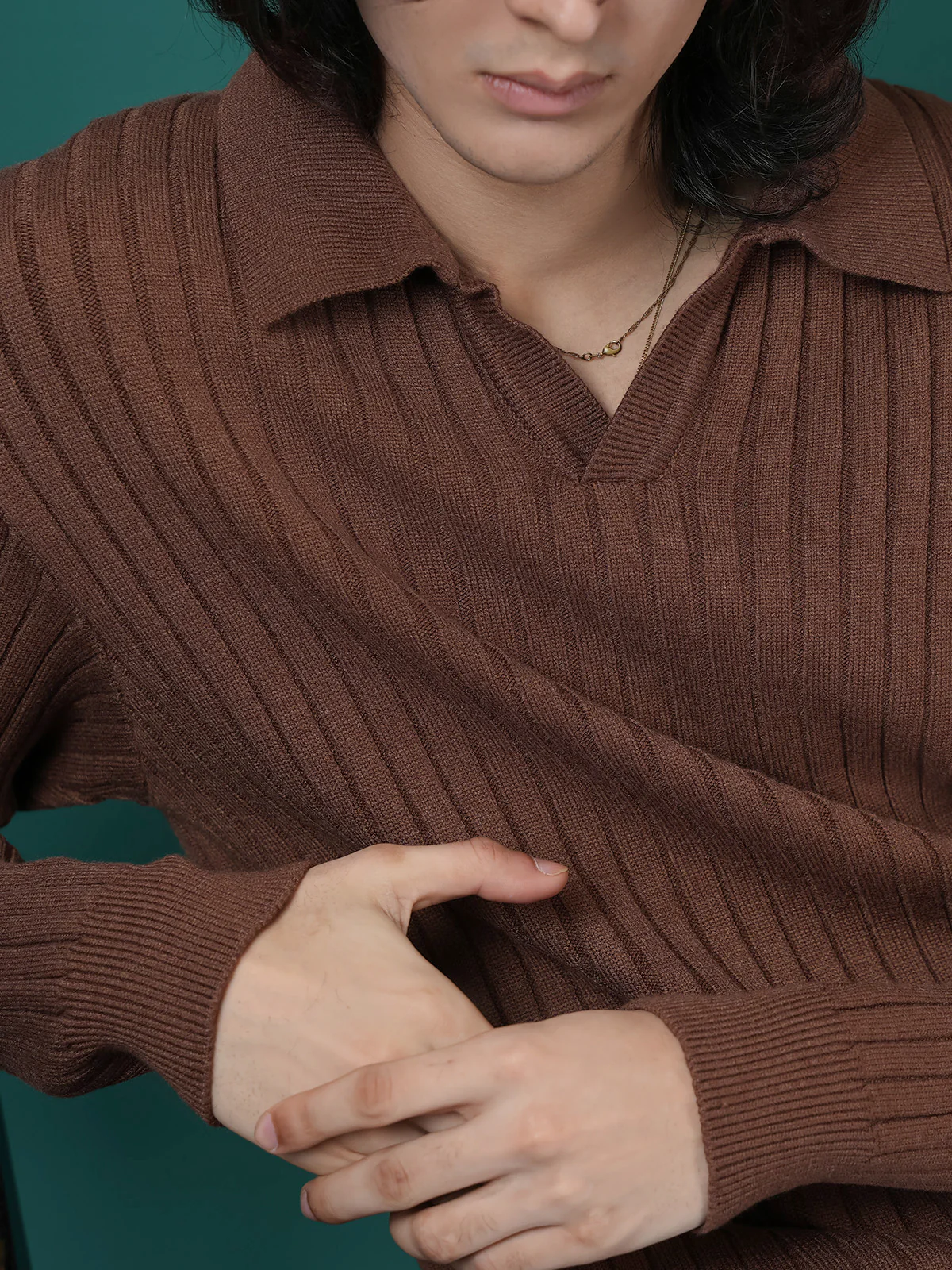 "ANSLEY" Regular Fit Textured Sweater - Image 3