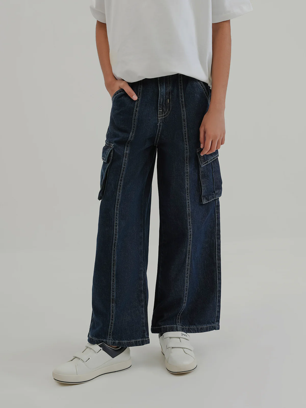 "EZRIA" Trendy Casual Denim Cargo Pant