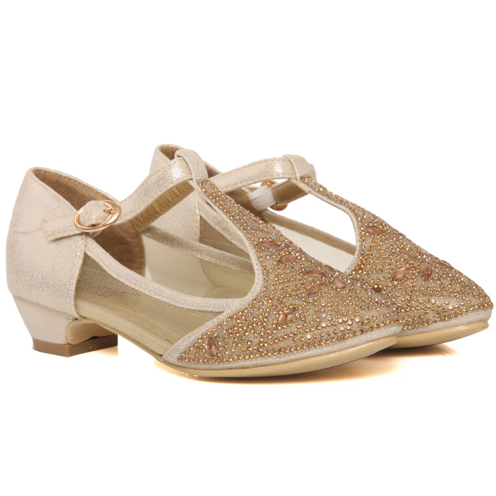 Girls ‘Jewels’ embellished Evening Sandals - Image 2