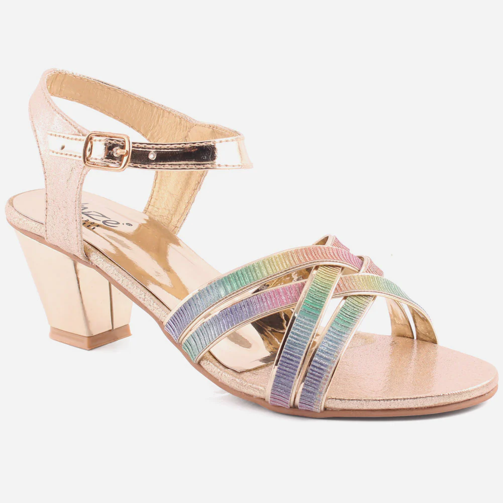 Girls "Judd" Rainbow Block Heel Sandals