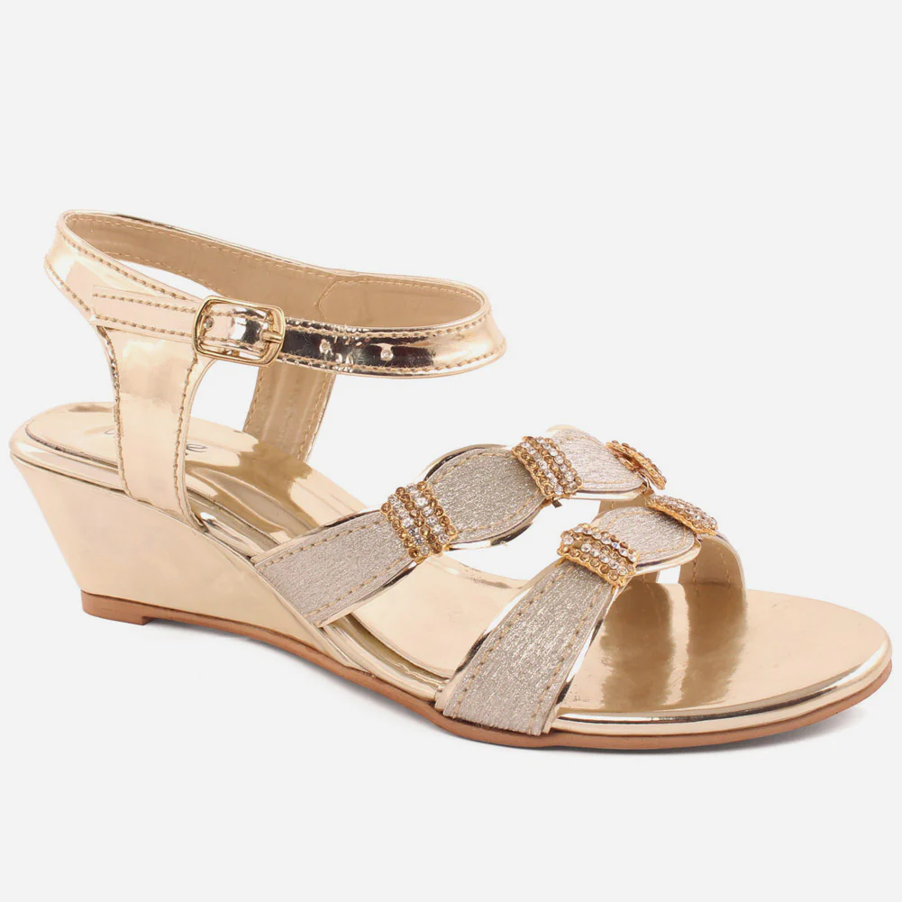 Girls"Aidy" glossy adjustable buckle fastening sandals