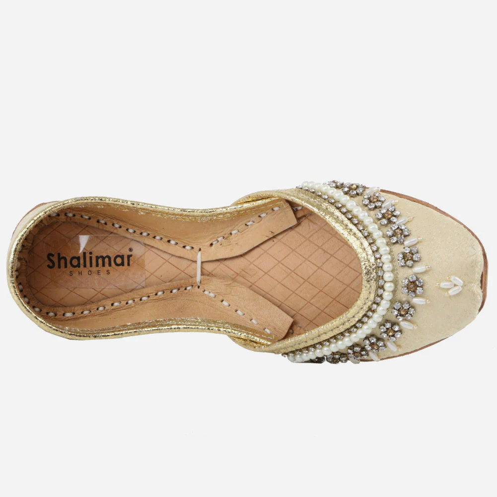 Kids Girls Embellished Traditional Indian Handmade Leather Khussa Jutti Mojari Children Pumps Shoes Size 11-5 UK Child - Image 4