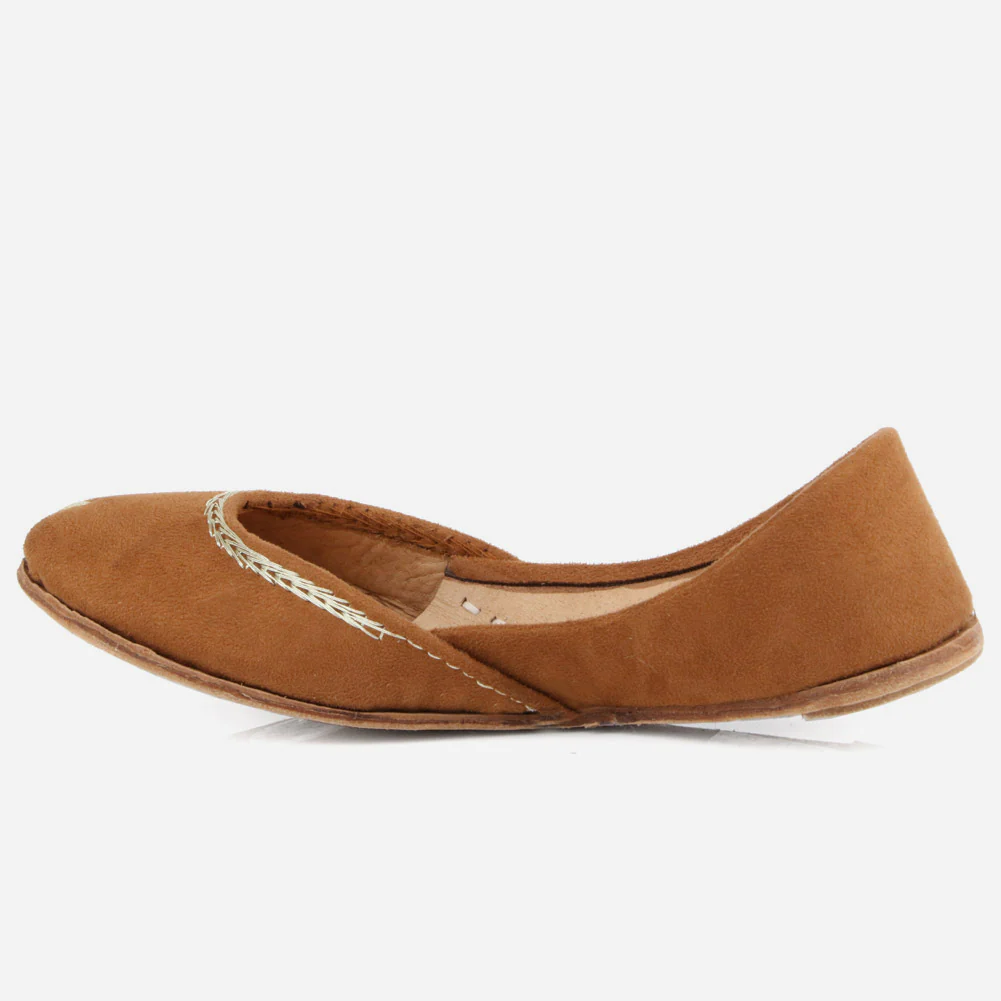 Kids Girls Velvet Detailing Traditional Indian Handmade Leather Khussa Jutti Mojari Children Pumps Shoes Size 11-5 UK Child - Image 3