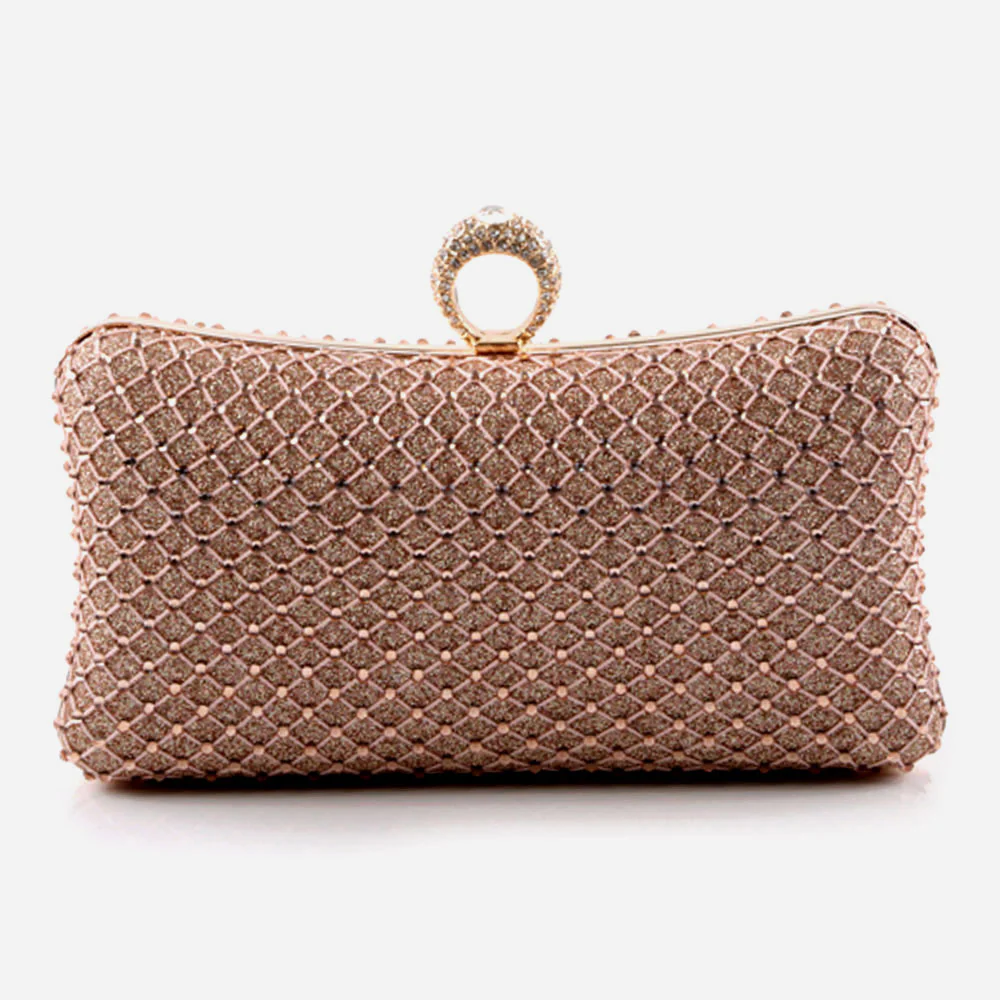 Ladies Evening Clutch Bag Hard Case Shimmery Wedding Handbag Prom Purse Shimmery Hard Case Party Bags Birthday Gifts for Her - Image 3