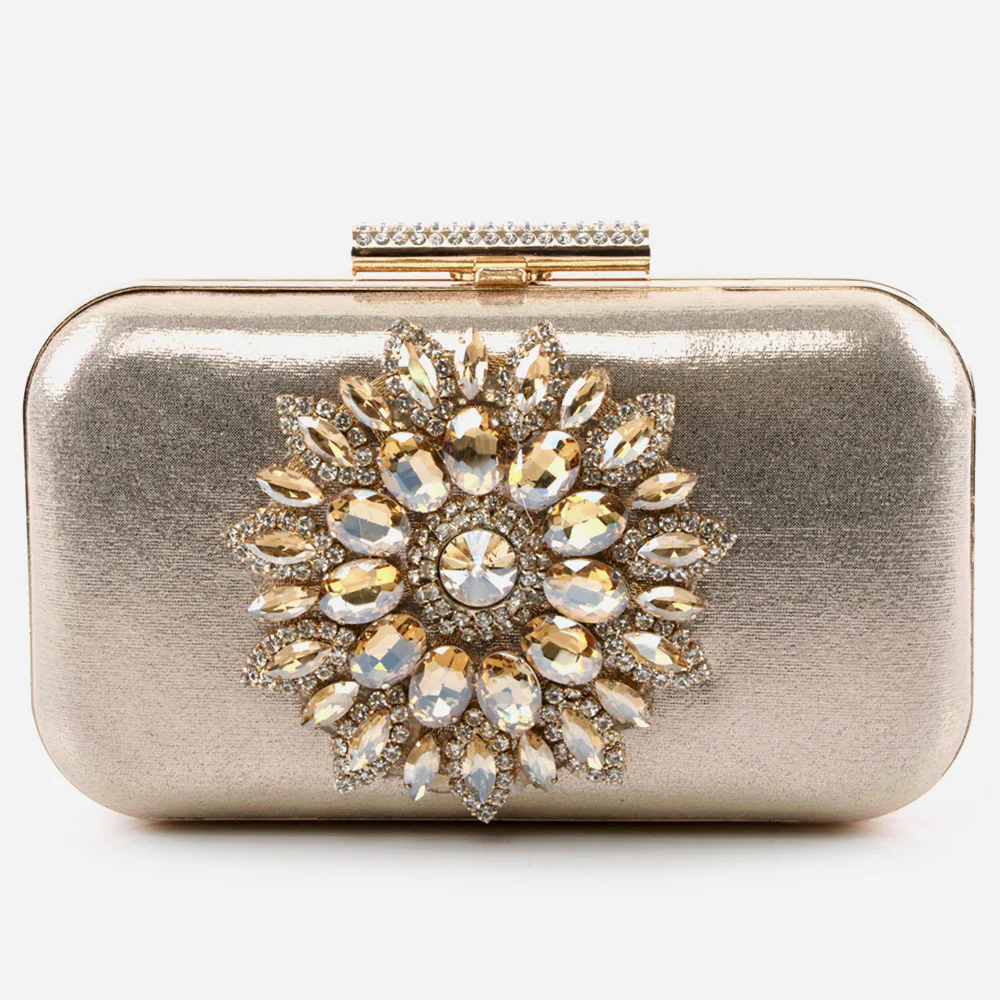 Ladies Wedding Handbags Handmade Crystal Adorned Broach Metal Framing Birthday Gift for Her - Image 3