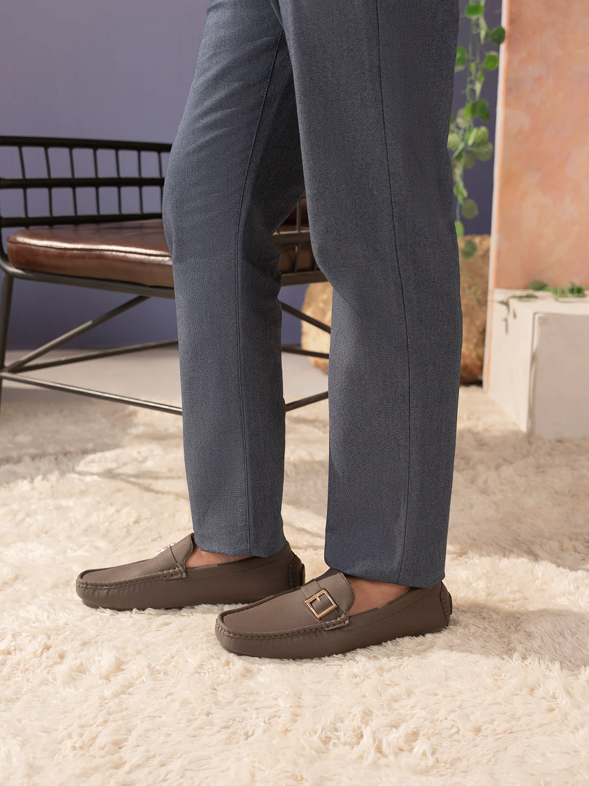 Men "BENJA" Stylish Side Buckle Moccasins - Image 6