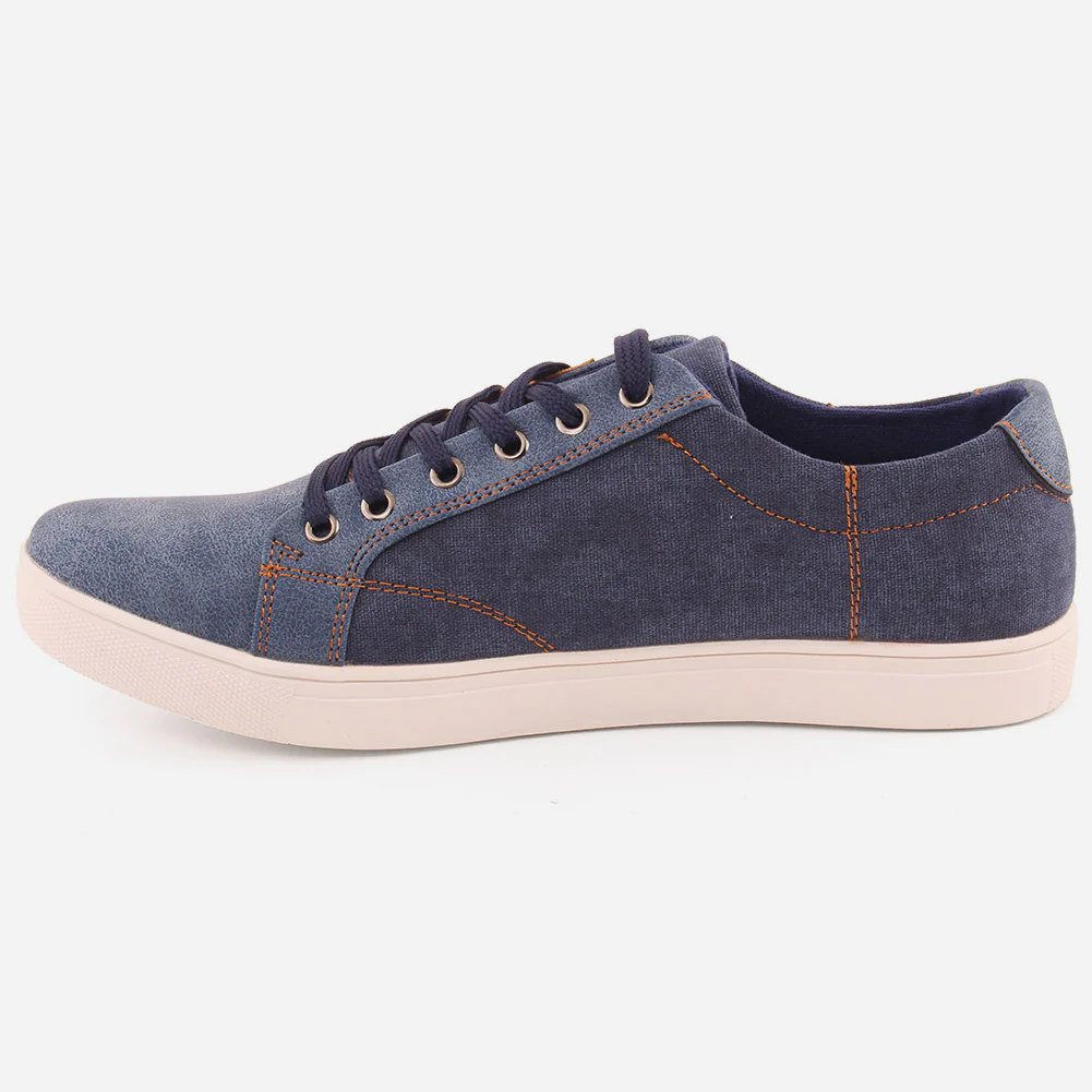 Men "CARL" Durable Canvas Lace Up Trainers - Image 3
