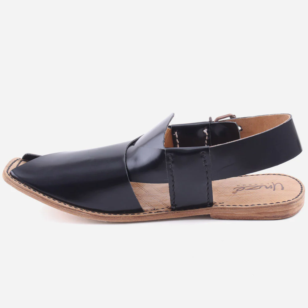 Men "FABIAN" Full Leather Traditional Casual Peshawari Sandals with Buckle Closure - Image 3