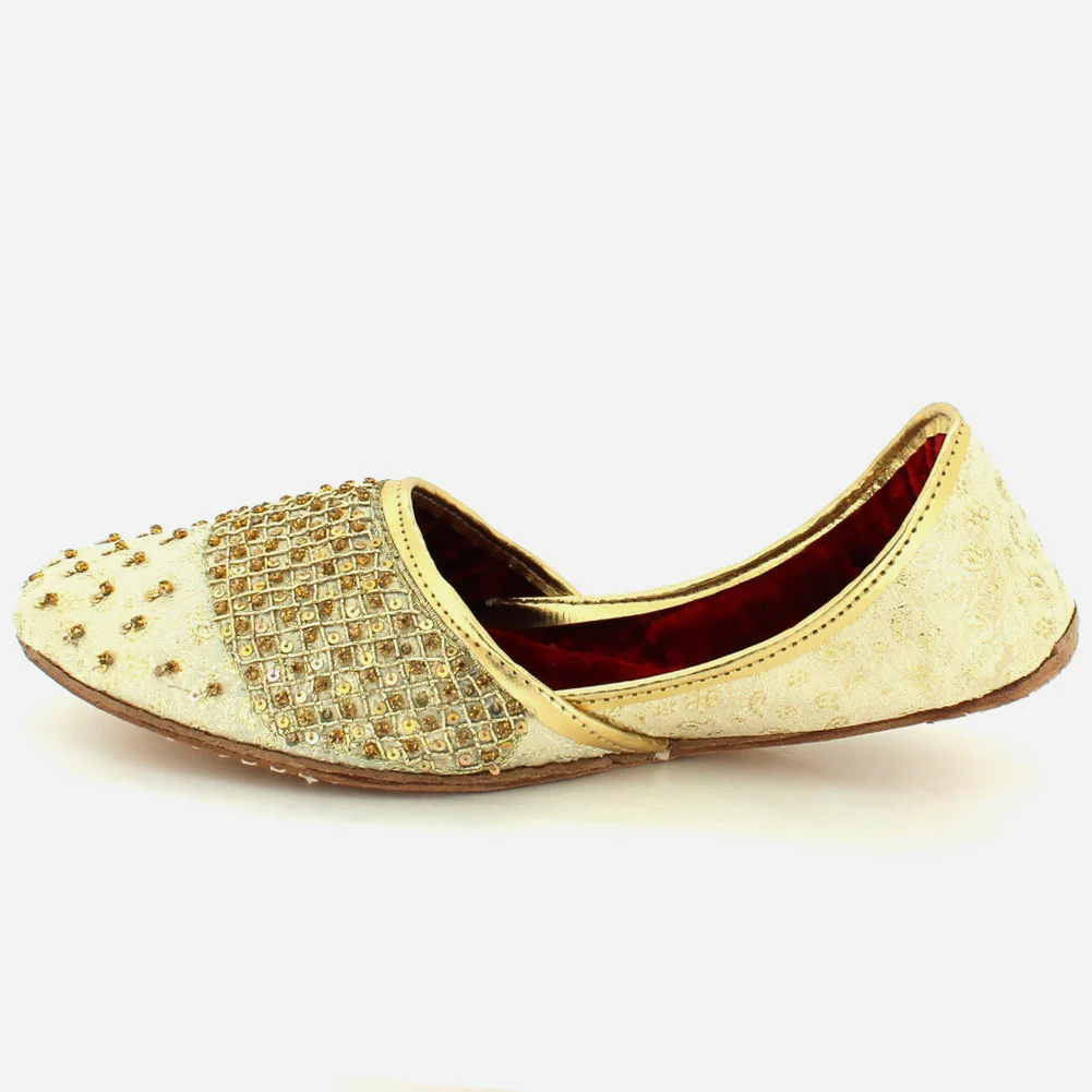 Men “FENTON” Traditional Punjabi Rhinestone Designed Leather Khussa - Image 3
