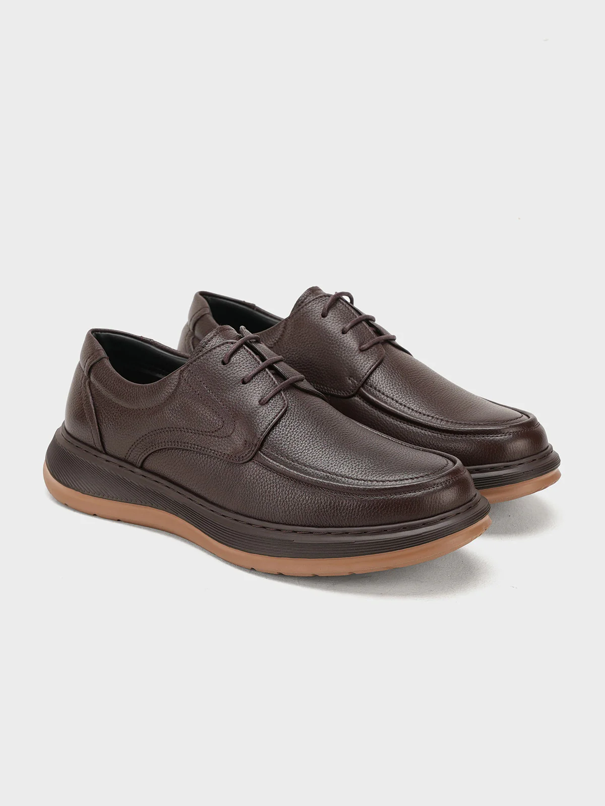 Men "HAGOP" Lace Up Leather Loafer Shoes - Image 2