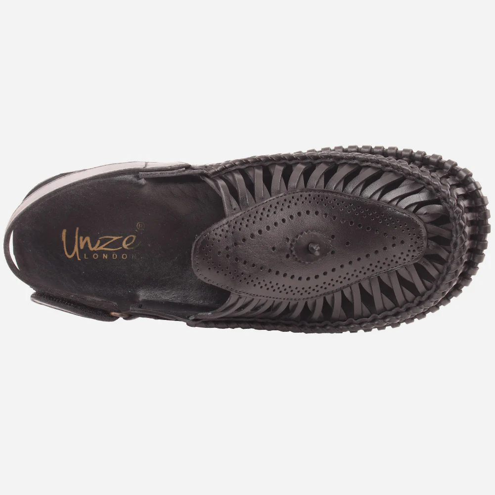 Men " TIL" Leather Adjustable Sticky Straps Sandals - Image 4