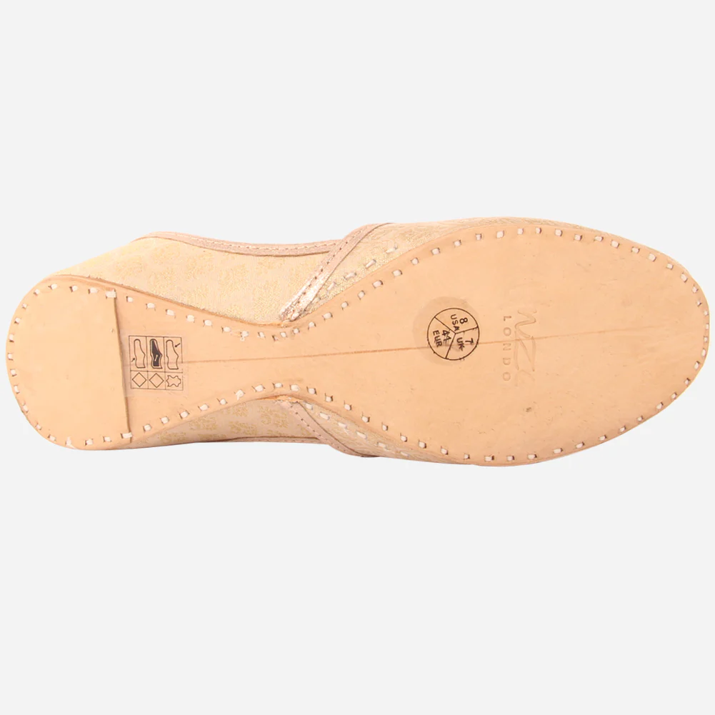 Mens Gents Jacquard Wedding Shoes Groom Leather Handcrafted Traditional Indian Khussa Pumps - Image 5