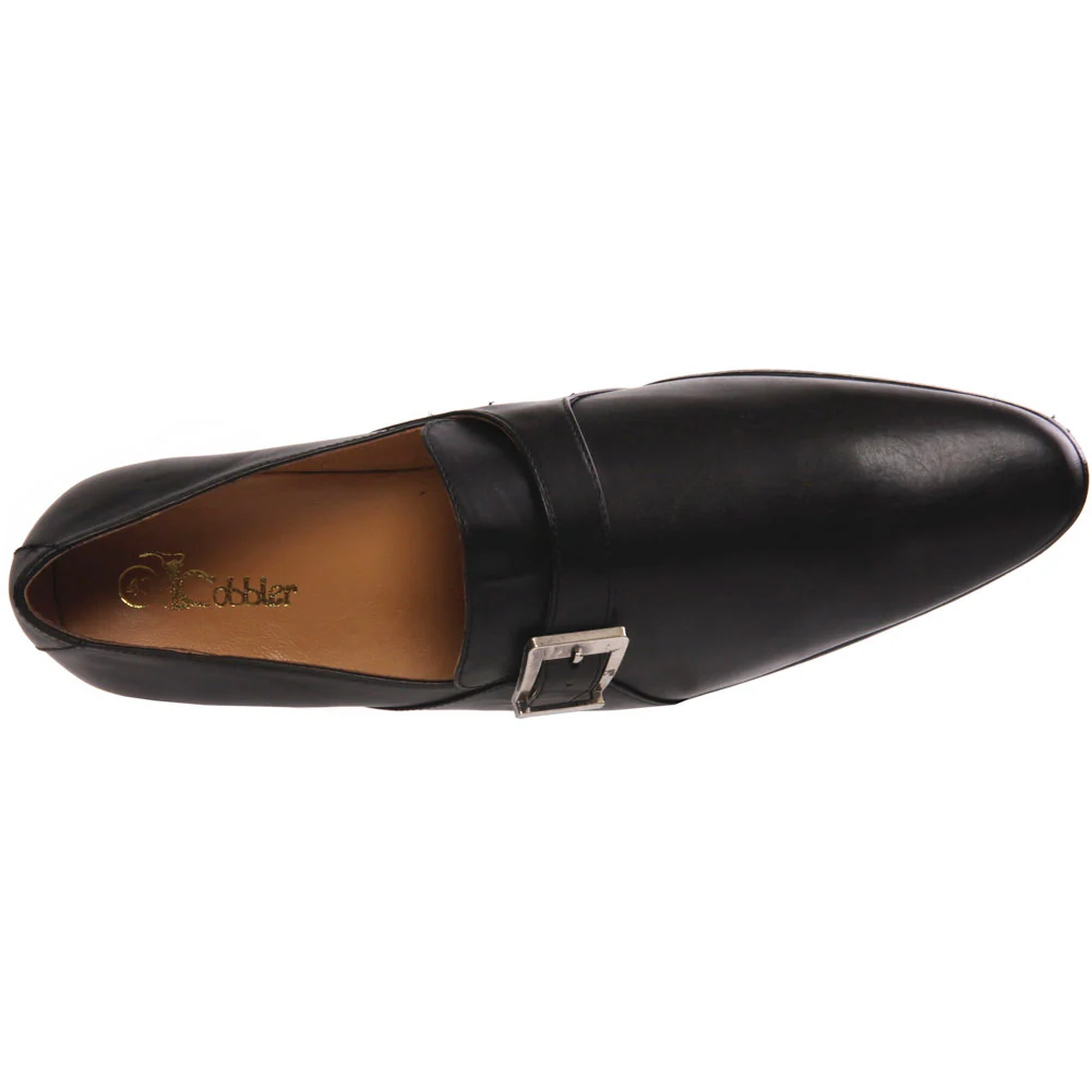 Mens ‘Nunn’ Leather Buckled Pointy Derby Office Shoes - Image 4