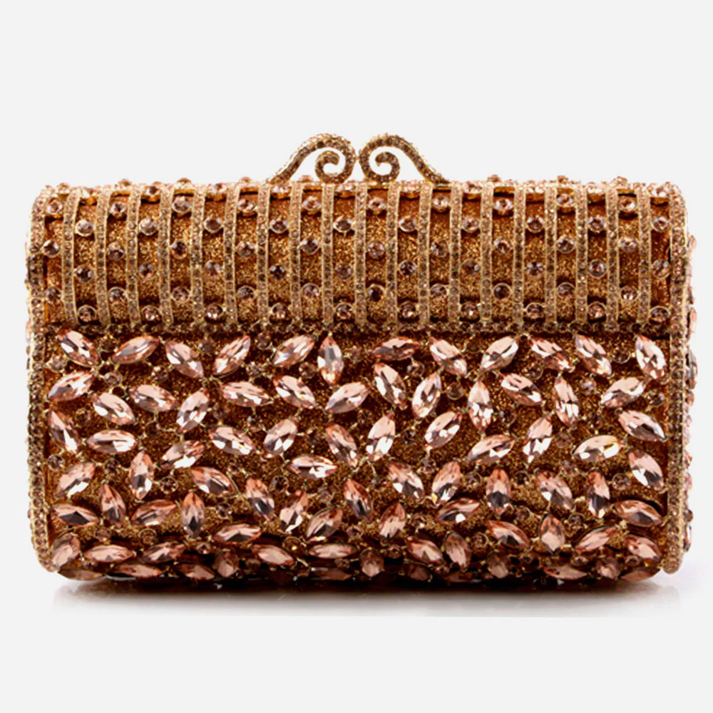 Shalimar Womens Ladies Crystals Diamantic High Fashion Wedding Party Prom Evening Clutch Bridal Handbag Party Purse - Image 3