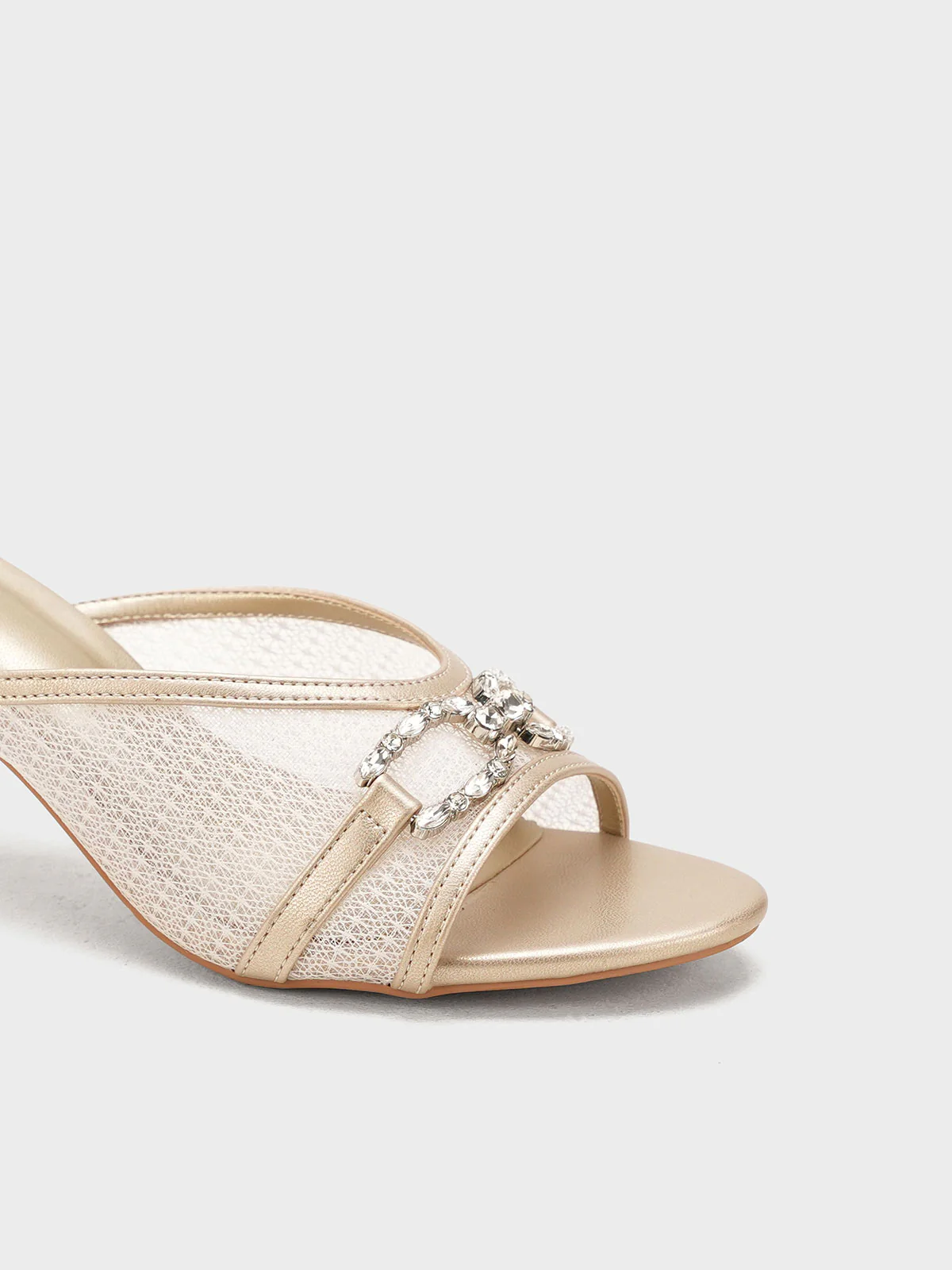 Women "ARELY" Elegant Mesh Heel Sandals - Image 7