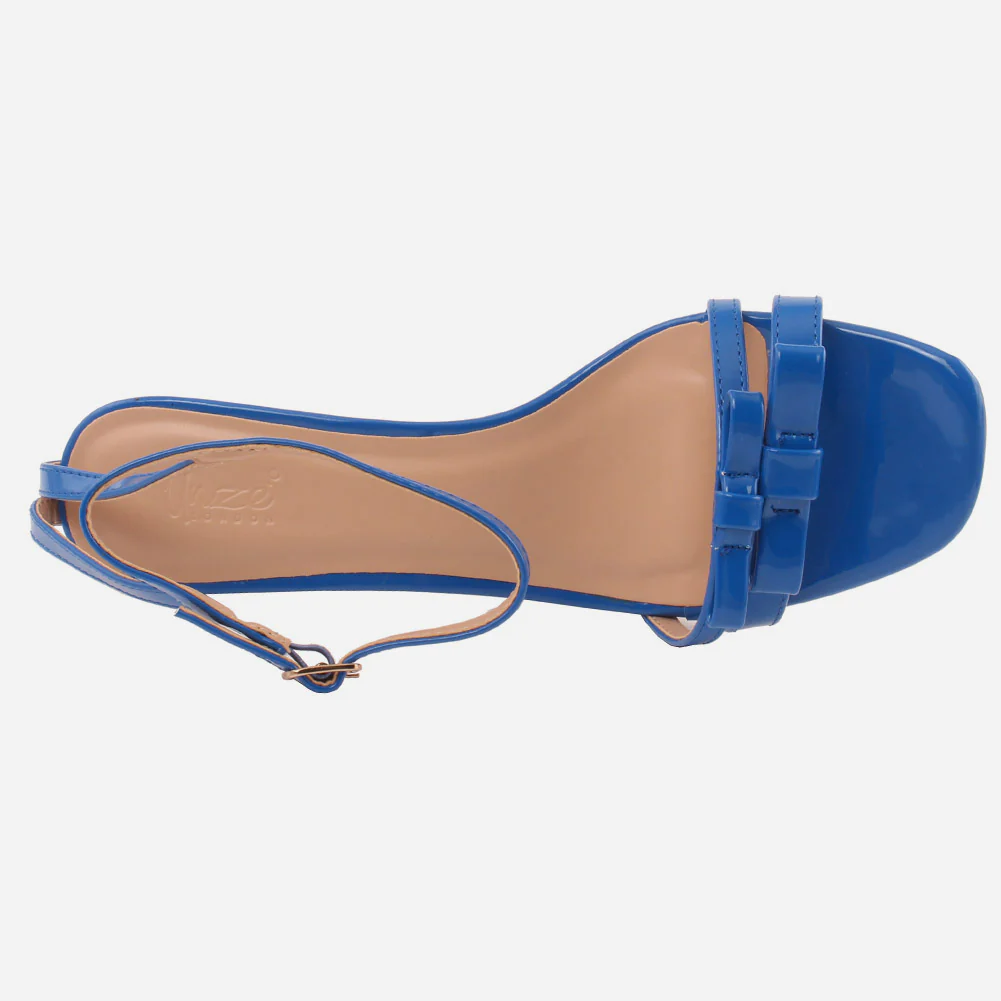 Women "ELLE" Soft Patent  Block Heel Sandals - Image 4