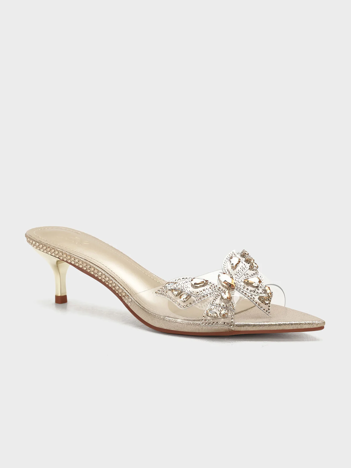Women "ETTORE" Low Heel Transparent Sandals
