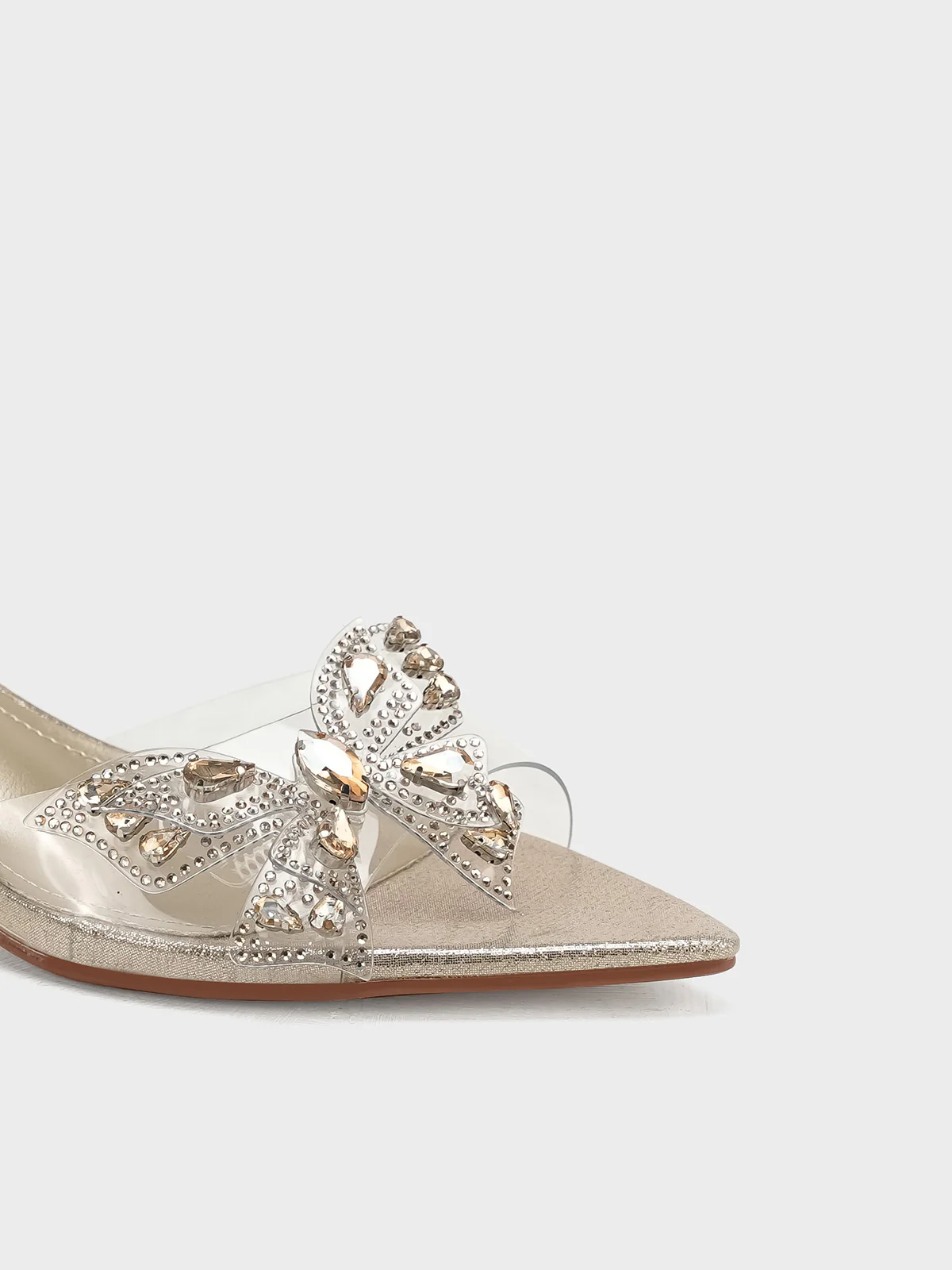 Women "ETTORE" Low Heel Transparent Sandals - Image 4