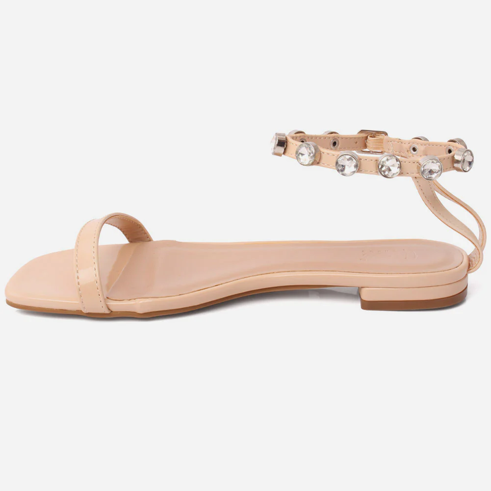 Women "IVETE" Eye Catching Decorated Ankle Strap Sandals - Image 3