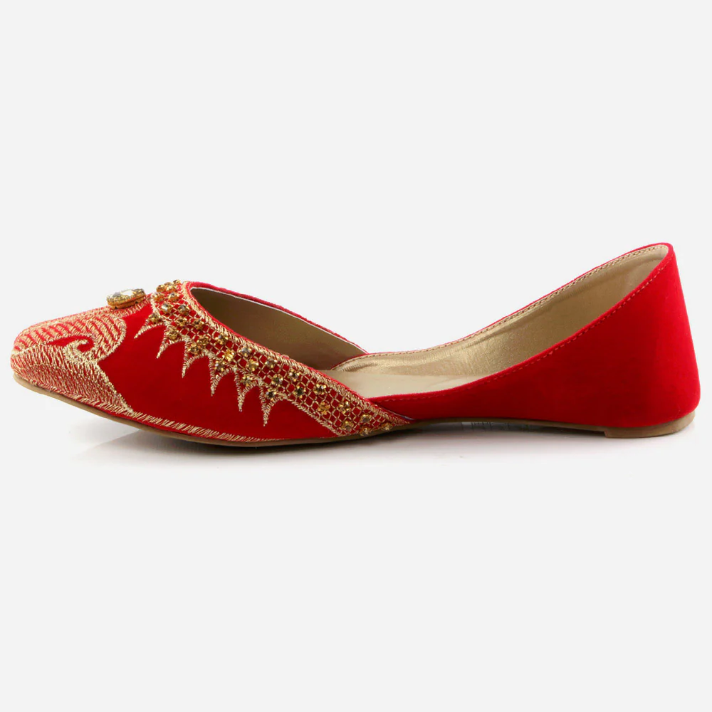 Women Ladies Beads Decorated Ethnic Jotis Mojaris Traditional Indian Slip Ons Evening Party Handmade Leather Khussa Pumps Shoes - Image 3