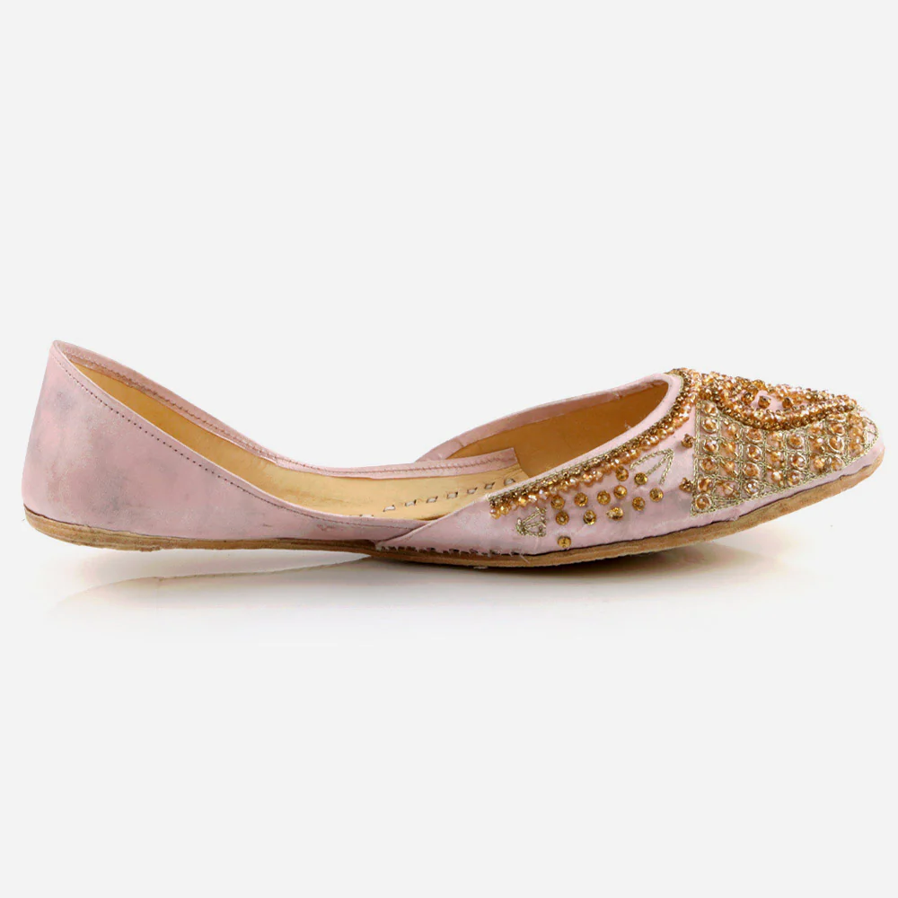 Women Ladies Ethnic Decorated Mojaris Traditional Indian Wedding Bridal Slip Ons Evening Party Handmade Leather Khussa Pumps Shoes - Image 2