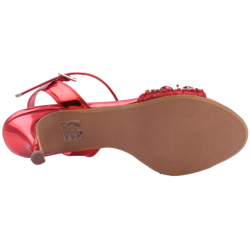 Women “MOLLY” Embellished Kitten Heel Sandals - Image 5