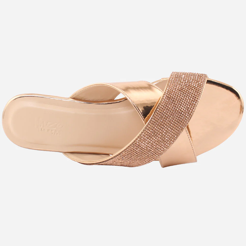 Women "PRISCILLA" Cross Band Slip On Slippers - Image 4