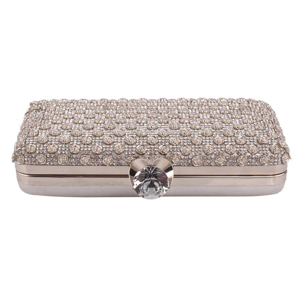 Women ‘Rango’ Crystals Decorated Bridal Clutch Bag - Image 4