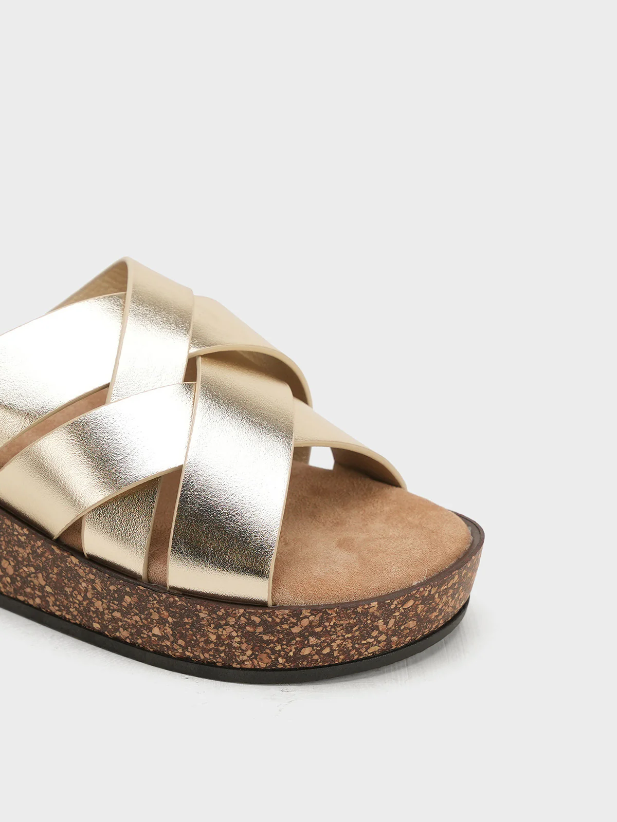 Women "SANTIA" Cross Strap Wedge Slippers - Image 4