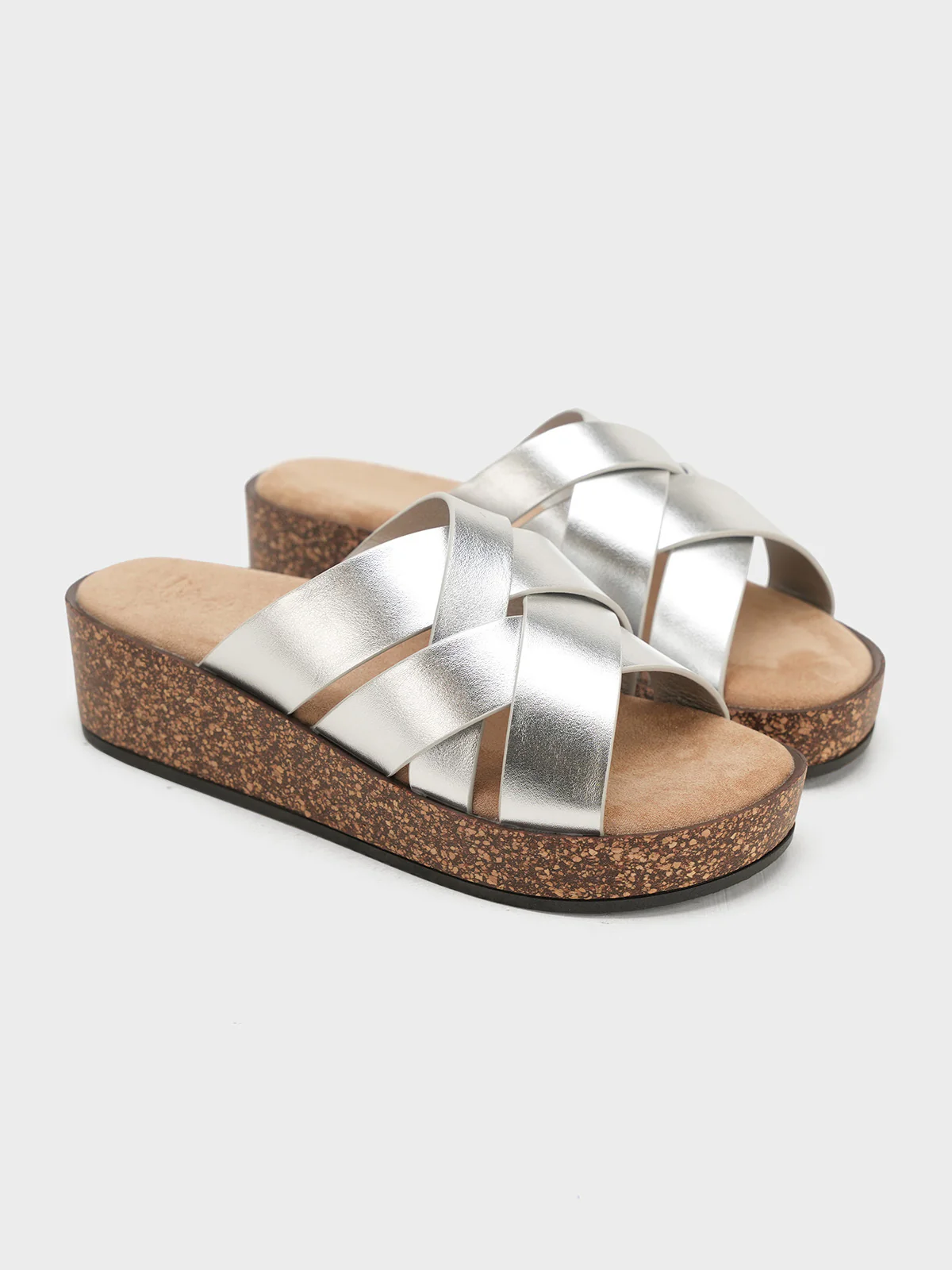Women "SANTIA" Cross Strap Wedge Slippers - Image 2
