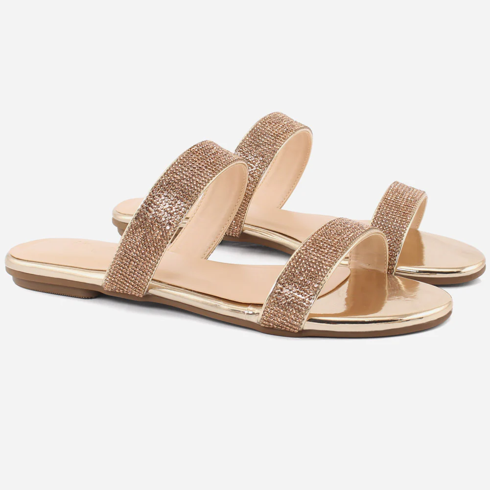 Women "TALLU" Two Band Flat Slippers - Image 2