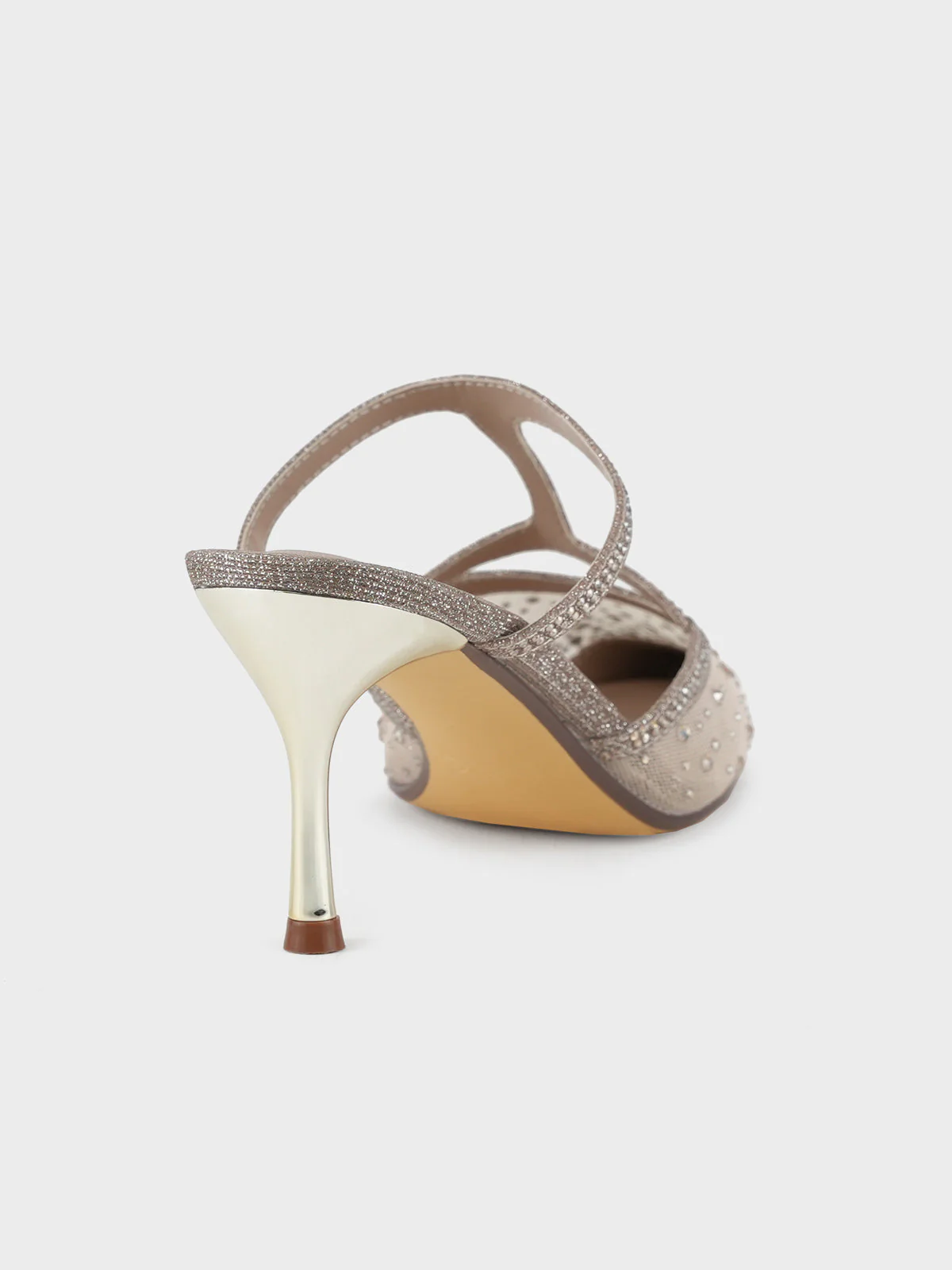 Womens "ADONIS" Net Adorned Evening Sandals - Image 5