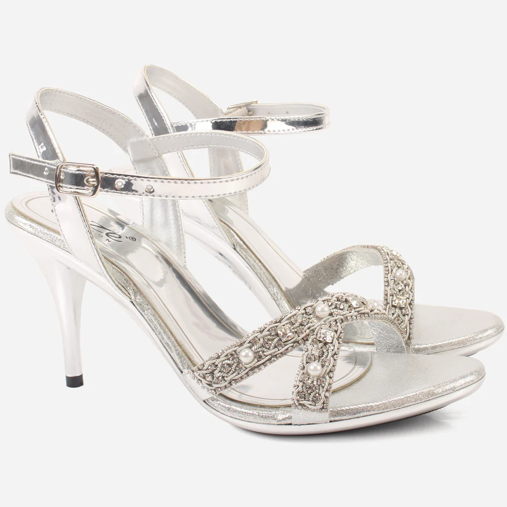 Womens "ARUNA" Crystals Embellished Platform Sandals - Image 2