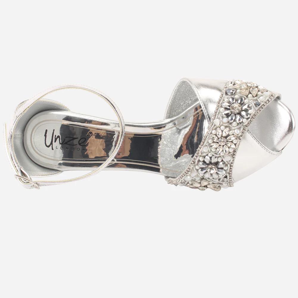 Women's "CAPRI" Stones Encrusted Platform Sandals - Image 4