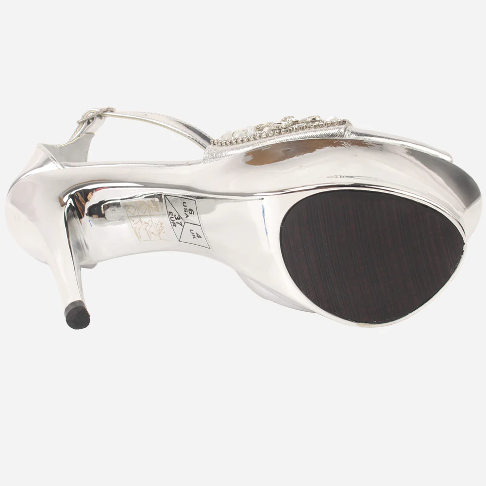 Women's "CAPRI" Stones Encrusted Platform Sandals - Image 5