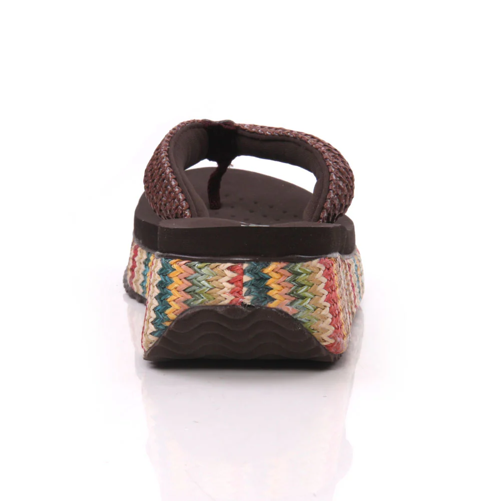 Womens Casual Wedge Thong Slippers - Image 2