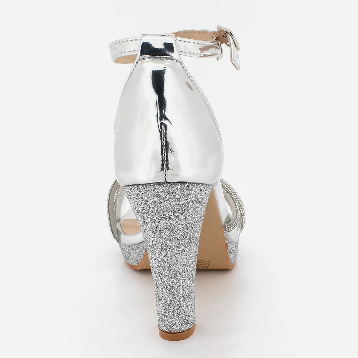 Womens "CHARLET" Fancy Block Heeled Party Sandals - Image 3