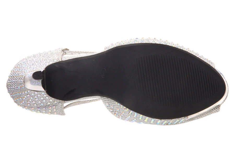 Womens Dazzling Peep Toe Platform High Heels - Image 5