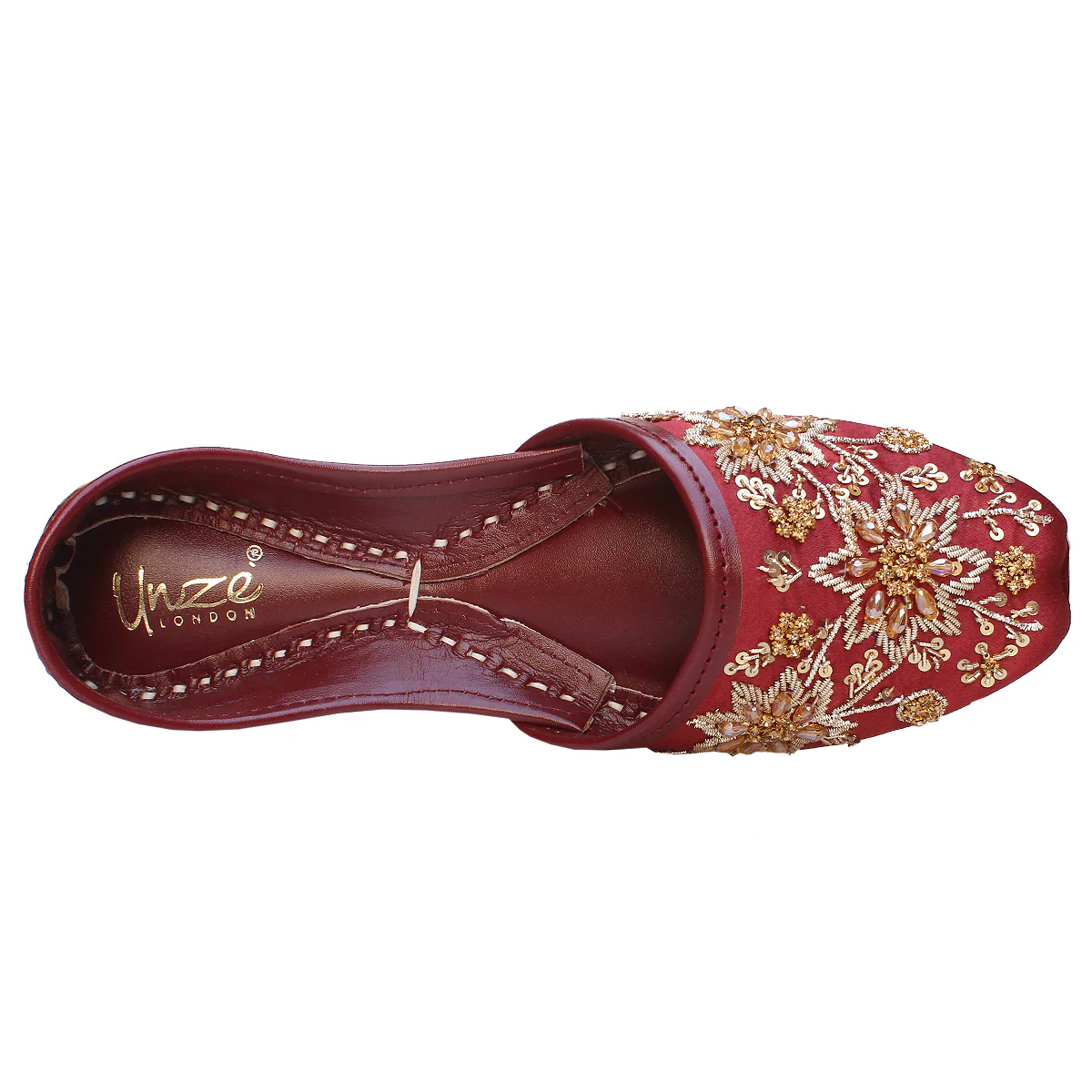 Womens "DERIA" Decorated Flat Khussa Pumps - Image 4