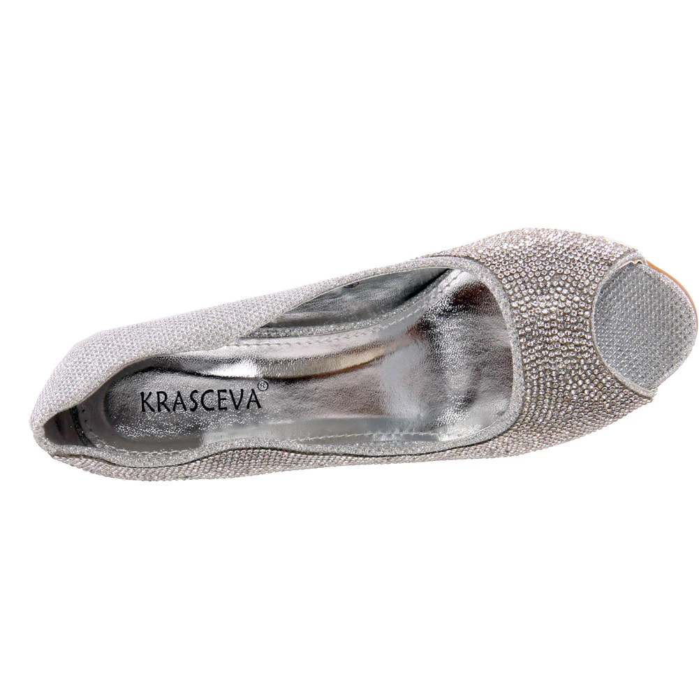 Womens ‘Elli’ Decorated Peep Toe Shoes - Image 4