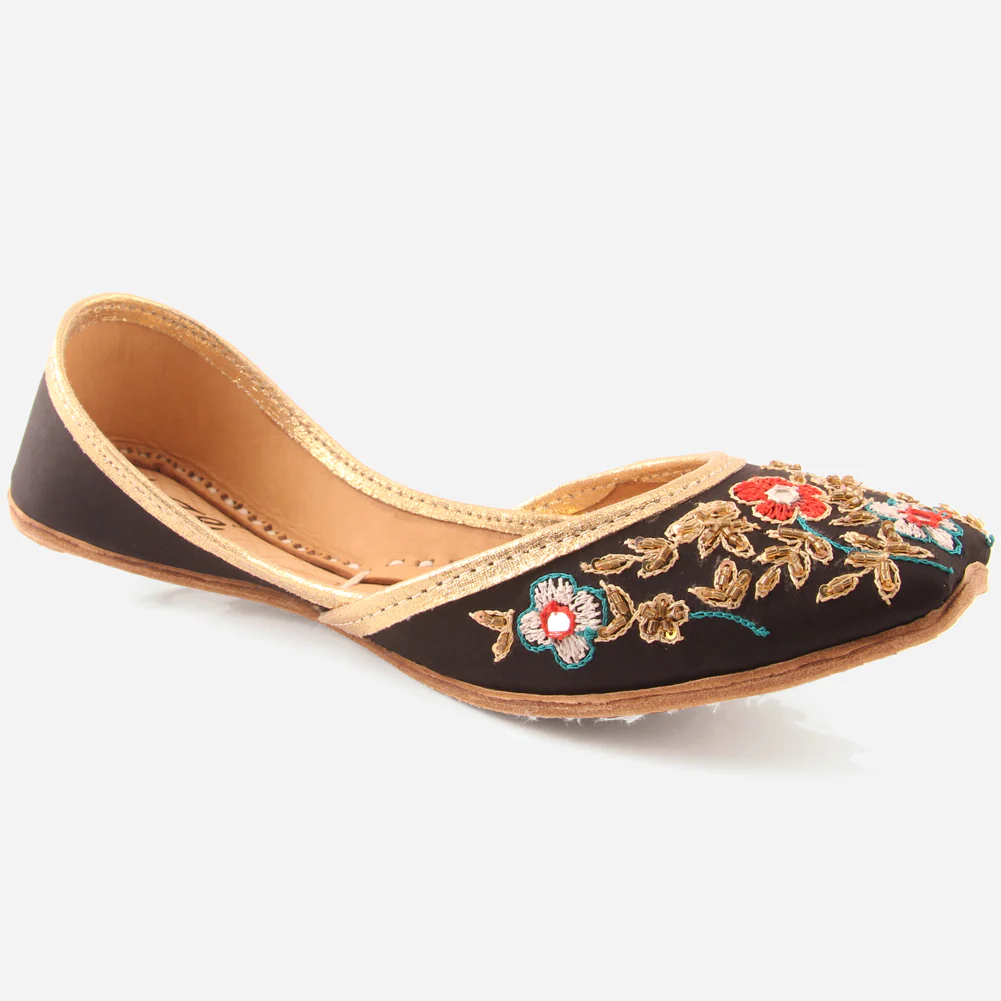 Womens "ELLY"Decorated Flats Indian Khussa