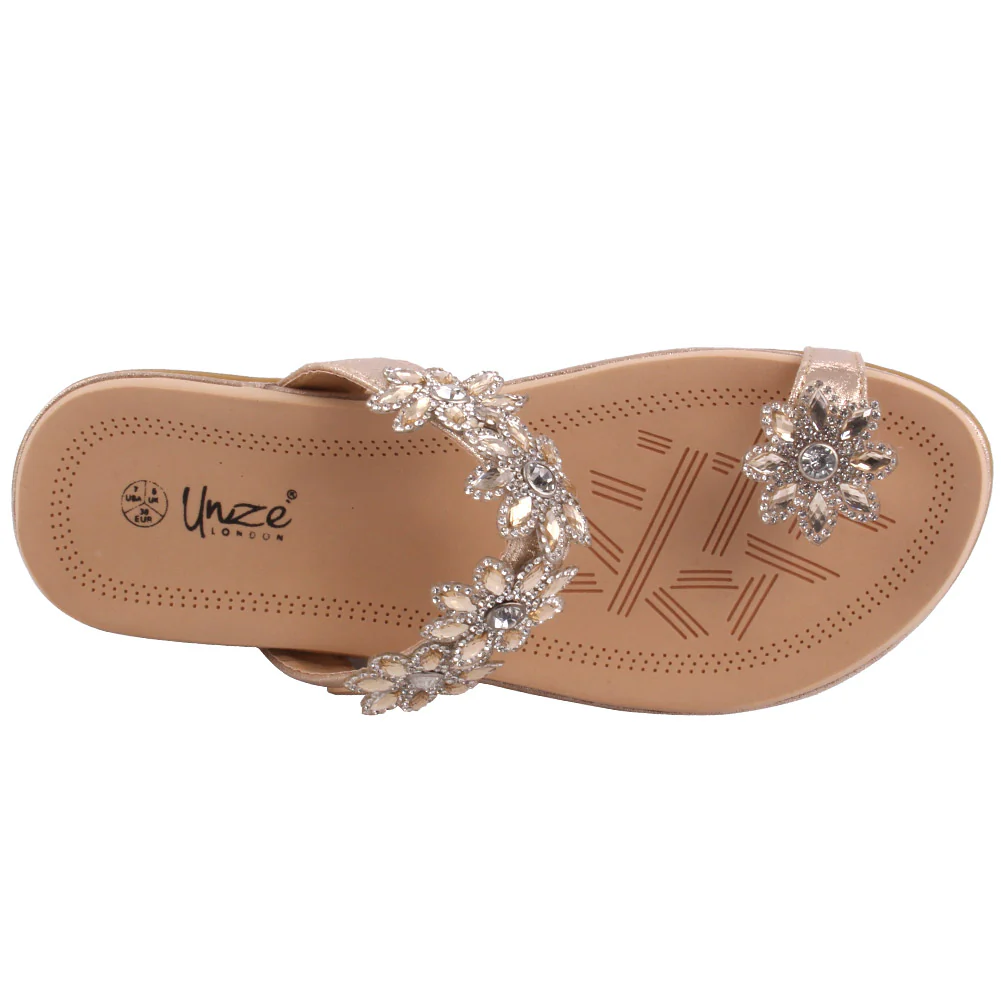 Womens ‘Fevia’ Flat Decorated Summer Slippers - Image 4