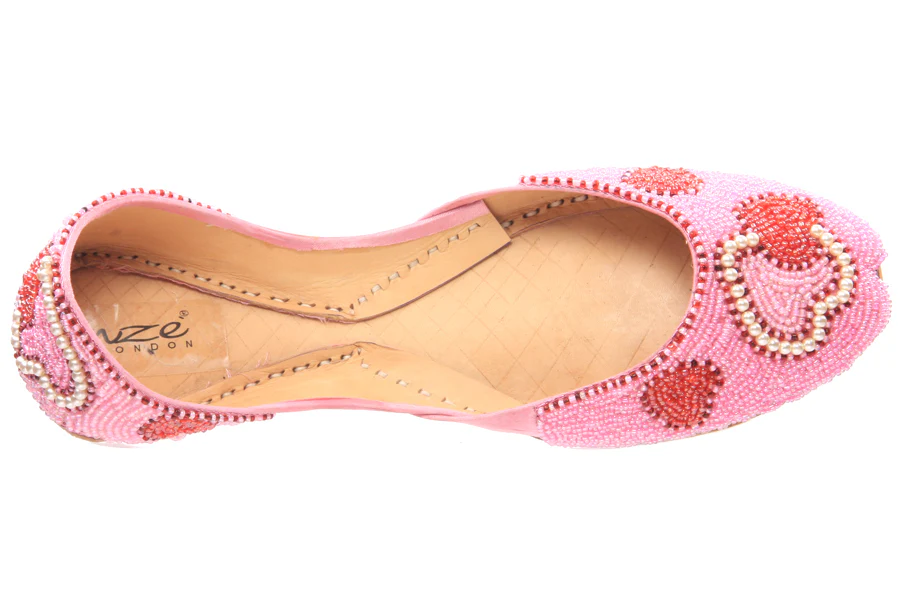 Womens heart Shapped Leather Khussa Pumps - Image 4