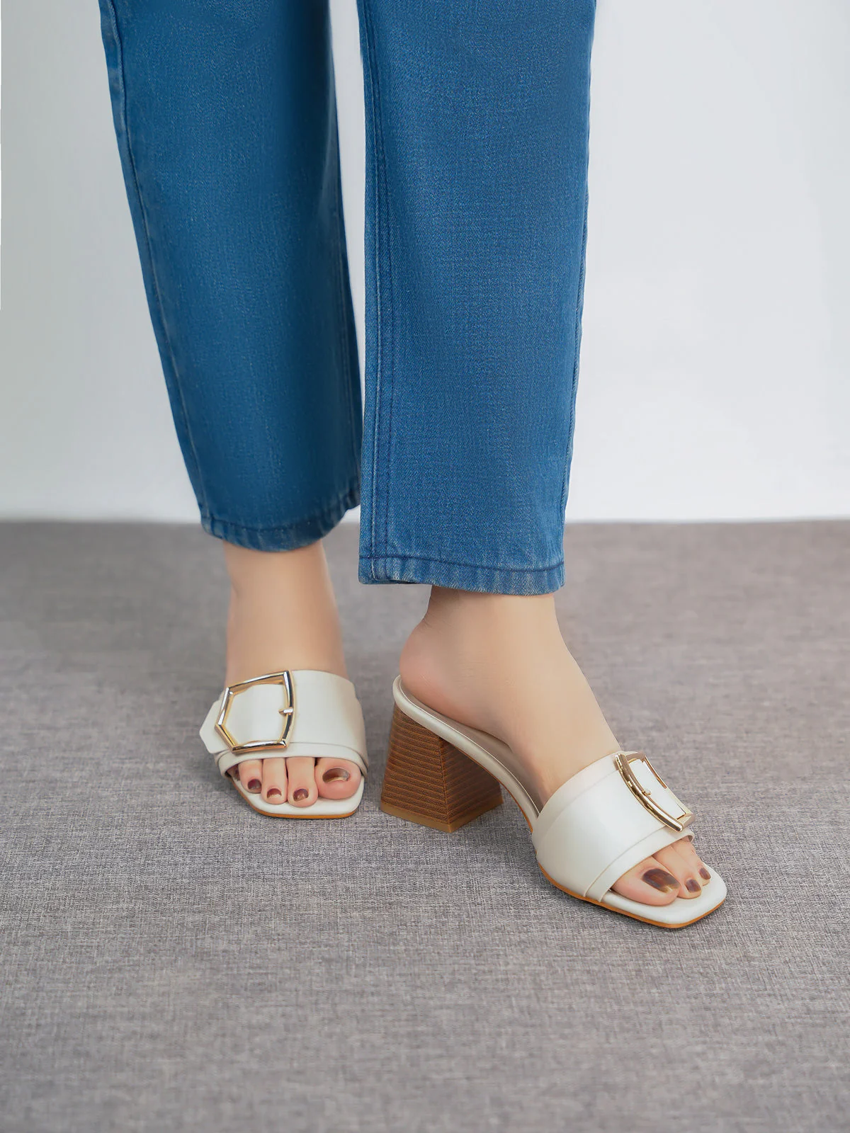 Womens "PATRA" Slip On Heel Sandals - Image 6