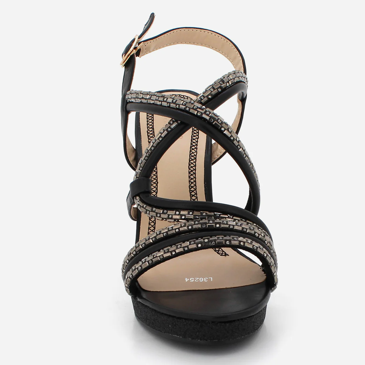 Womens "ROYALE" Diamante Detailing Block Heeled Sandals - Image 5