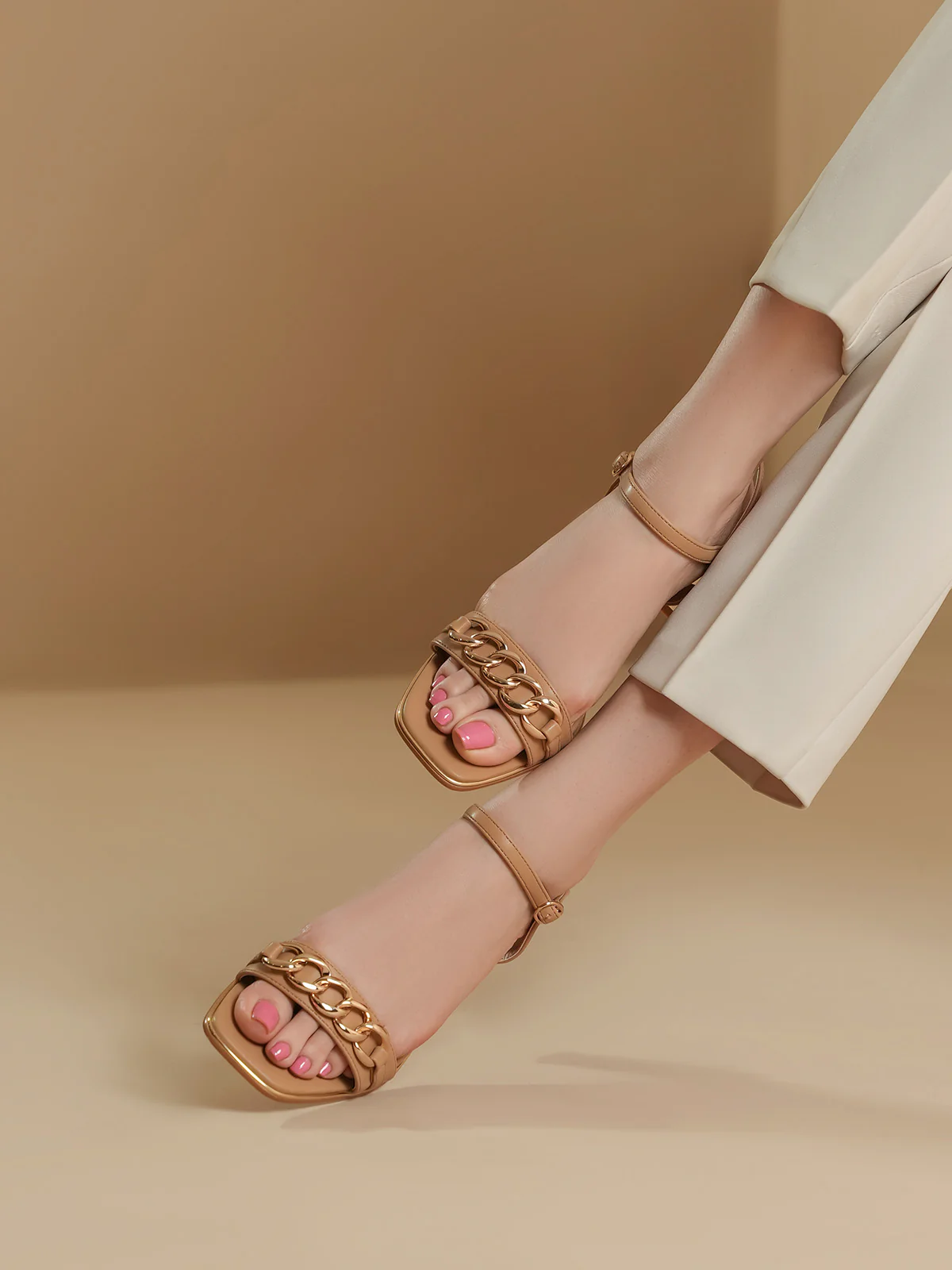 Womens "SOULLE" Adorned Block Sandals - Image 6