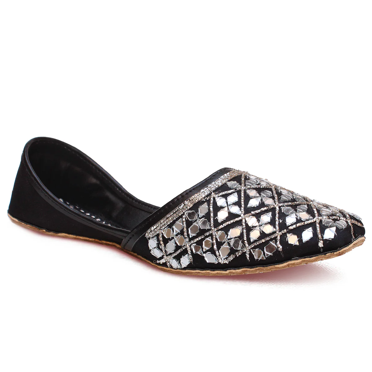 Women's "TUBA" Embellished Flat Khussa Pumps