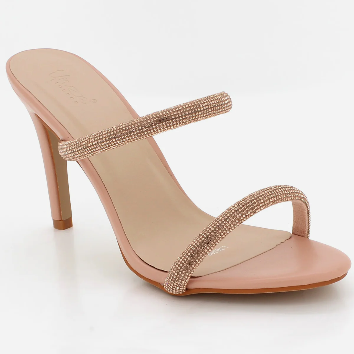 Womens "UBAIRA" Crystal Decorated Slid-In Party Sandals
