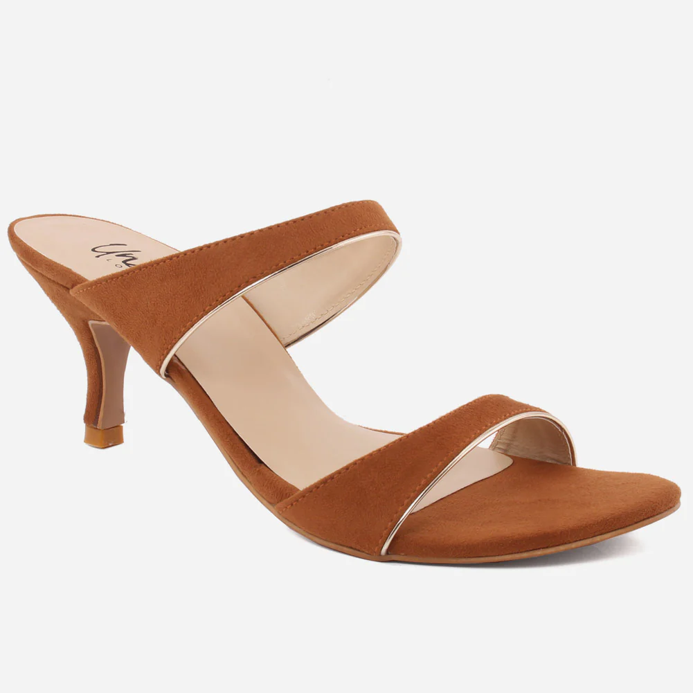 Women"STELLA" Low High Heel Slip on Sandals